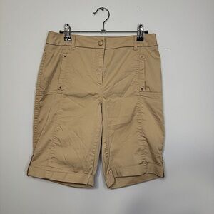 Chico’s Bermuda Shorts Size 00 (US 0/XS) Khaki Stretch Utility Casual